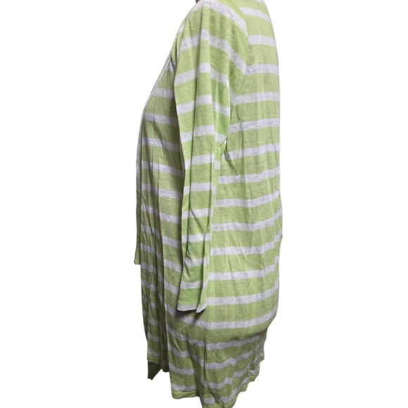 J. Jill Light Green Striped Cardigan - Picture 4 of 6